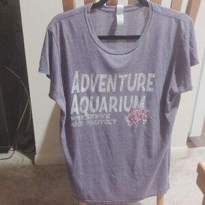 Gildan Purple Crew Neck Tee, Adventure Aquarium